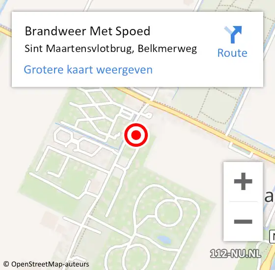 Locatie op kaart van de 112 melding: Brandweer Met Spoed Naar Sint Maartensvlotbrug, Belkmerweg op 3 oktober 2016 17:29