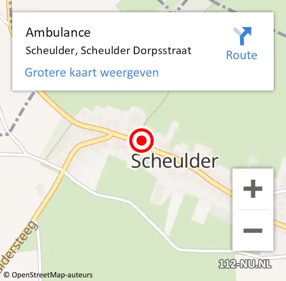 Locatie op kaart van de 112 melding: Ambulance Scheulder, Scheulder Dorpsstraat op 29 december 2013 12:38