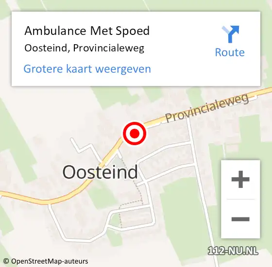 Locatie op kaart van de 112 melding: Ambulance Met Spoed Naar Oosteind, Provincialeweg op 3 oktober 2016 19:54