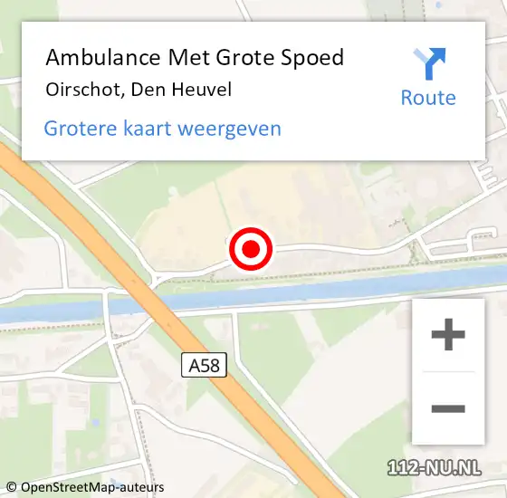 Locatie op kaart van de 112 melding: Ambulance Met Grote Spoed Naar Oirschot, Den Heuvel op 3 oktober 2016 19:55