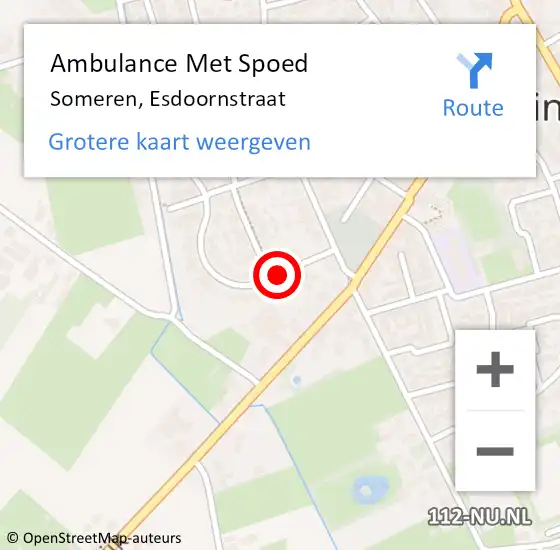 Locatie op kaart van de 112 melding: Ambulance Met Spoed Naar Someren, Esdoornstraat op 3 oktober 2016 20:37