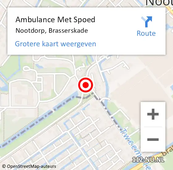 Locatie op kaart van de 112 melding: Ambulance Met Spoed Naar Nootdorp, Brasserskade op 3 oktober 2016 21:24