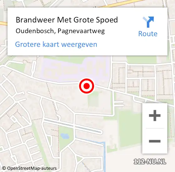 Locatie op kaart van de 112 melding: Brandweer Met Grote Spoed Naar Oudenbosch, Pagnevaartweg op 3 oktober 2016 21:38