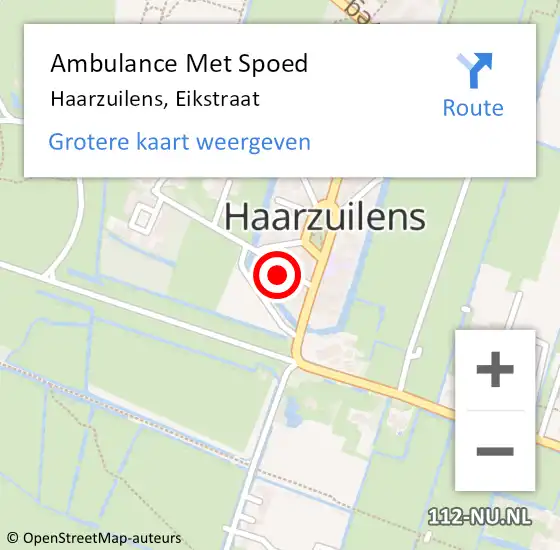 Locatie op kaart van de 112 melding: Ambulance Met Spoed Naar Haarzuilens, Eikstraat op 3 oktober 2016 23:24