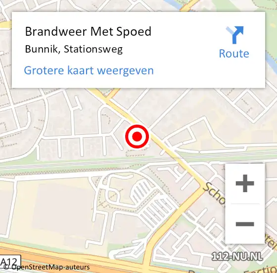 Locatie op kaart van de 112 melding: Brandweer Met Spoed Naar Bunnik, Stationsweg op 4 oktober 2016 00:40