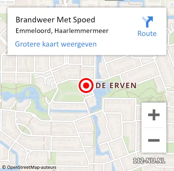 Locatie op kaart van de 112 melding: Brandweer Met Spoed Naar Emmeloord, Haarlemmermeer op 4 oktober 2016 02:19