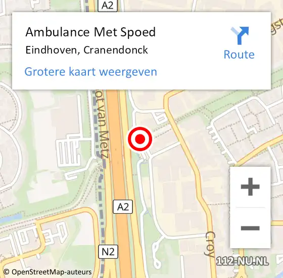 Locatie op kaart van de 112 melding: Ambulance Met Spoed Naar Eindhoven, Cranendonck op 4 oktober 2016 08:25