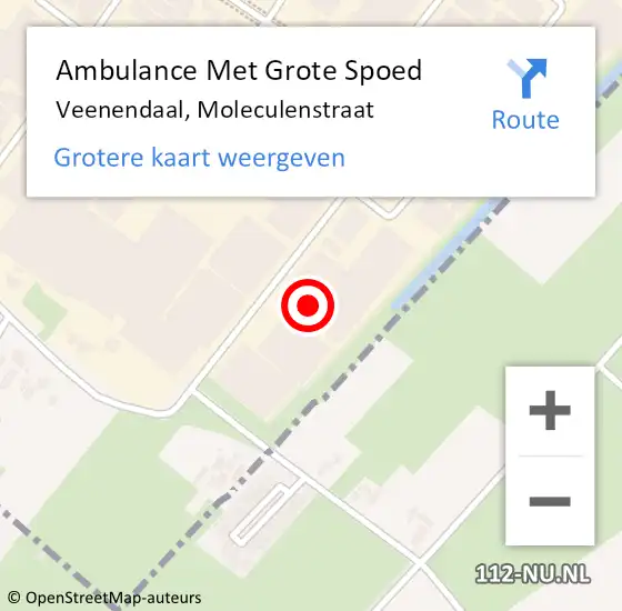 Locatie op kaart van de 112 melding: Ambulance Met Grote Spoed Naar Veenendaal, Moleculenstraat op 4 oktober 2016 08:38