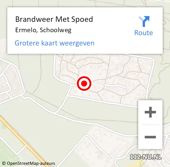 Locatie op kaart van de 112 melding: Brandweer Met Spoed Naar Ermelo, Schoolweg op 29 december 2013 13:26