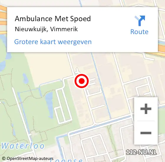 Locatie op kaart van de 112 melding: Ambulance Met Spoed Naar Nieuwkuijk, Vimmerik op 4 oktober 2016 11:30