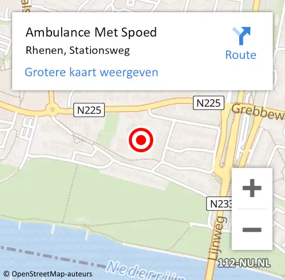 Locatie op kaart van de 112 melding: Ambulance Met Spoed Naar Rhenen, Stationsweg op 4 oktober 2016 12:30