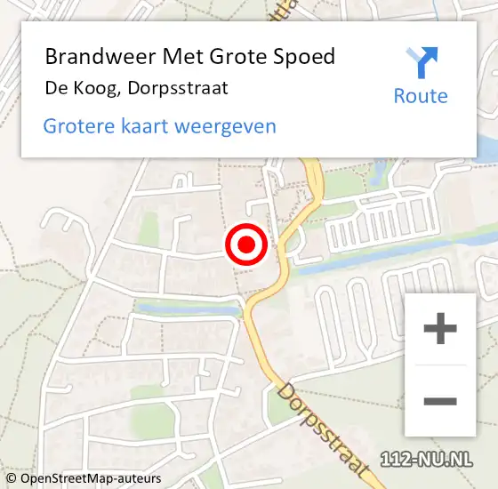 Locatie op kaart van de 112 melding: Brandweer Met Grote Spoed Naar De Koog, Dorpsstraat op 4 oktober 2016 12:43