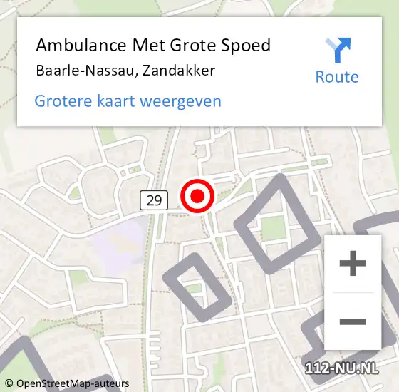 Locatie op kaart van de 112 melding: Ambulance Met Grote Spoed Naar Baarle-Nassau, Zandakker op 4 oktober 2016 16:58