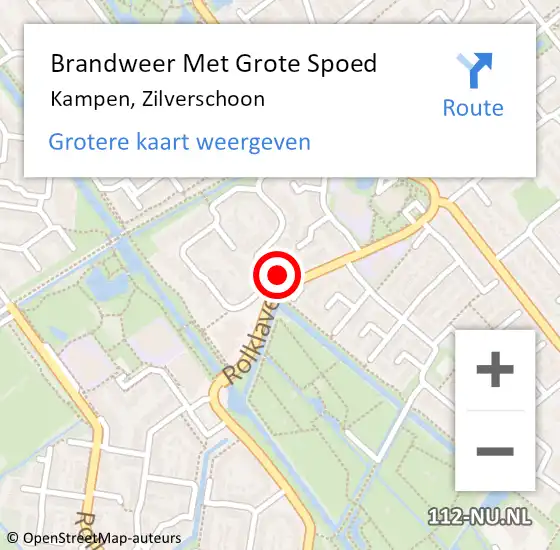 Locatie op kaart van de 112 melding: Brandweer Met Grote Spoed Naar Kampen, Zilverschoon op 4 oktober 2016 19:07