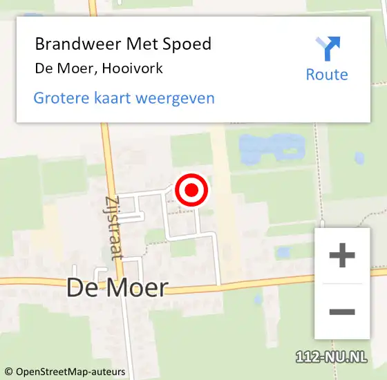 Locatie op kaart van de 112 melding: Brandweer Met Spoed Naar De Moer, Hooivork op 4 oktober 2016 20:20