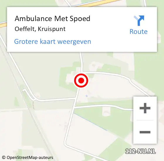 Locatie op kaart van de 112 melding: Ambulance Met Spoed Naar Oeffelt, Kruispunt op 4 oktober 2016 21:04