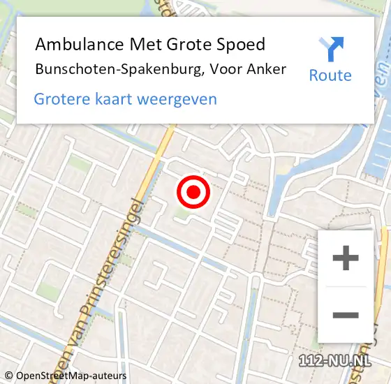 Locatie op kaart van de 112 melding: Ambulance Met Grote Spoed Naar Bunschoten-Spakenburg, Voor Anker op 4 oktober 2016 22:26