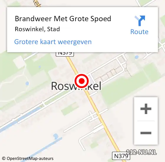 Locatie op kaart van de 112 melding: Brandweer Met Grote Spoed Naar Roswinkel, Oude Schuttingkanaal Oz op 4 oktober 2016 22:39