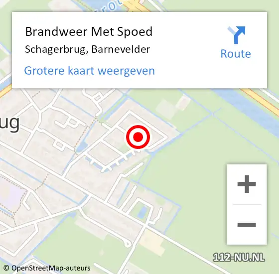 Locatie op kaart van de 112 melding: Brandweer Met Spoed Naar Schagerbrug, Barnevelder op 5 oktober 2016 04:46