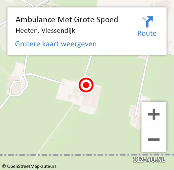 Locatie op kaart van de 112 melding: Ambulance Met Grote Spoed Naar Heeten, Vlessendijk op 5 oktober 2016 07:46