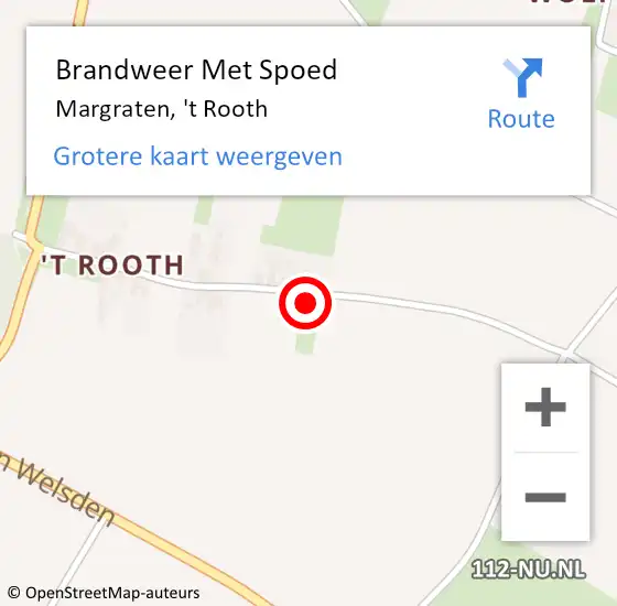 Locatie op kaart van de 112 melding: Brandweer Met Spoed Naar Margraten, 't Rooth op 5 oktober 2016 10:09