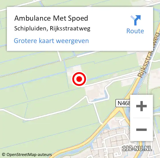 Locatie op kaart van de 112 melding: Ambulance Met Spoed Naar Schipluiden, Rijksstraatweg op 5 oktober 2016 11:30