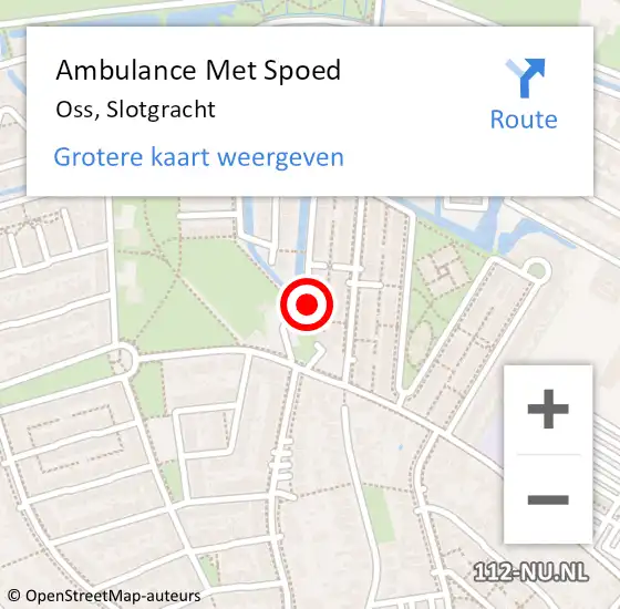 Locatie op kaart van de 112 melding: Ambulance Met Spoed Naar Oss, Slotgracht op 5 oktober 2016 12:15