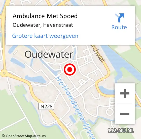 Locatie op kaart van de 112 melding: Ambulance Met Spoed Naar Oudewater, Havenstraat op 5 oktober 2016 12:18