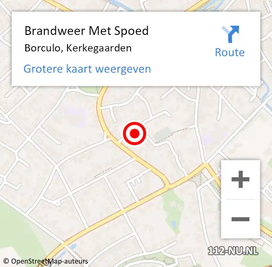 Locatie op kaart van de 112 melding: Brandweer Met Spoed Naar Borculo, Kerkegaarden op 5 oktober 2016 13:38