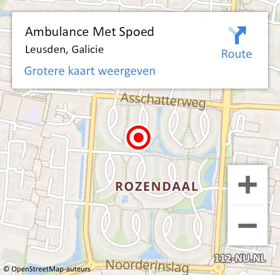 Locatie op kaart van de 112 melding: Ambulance Met Spoed Naar Leusden, Galicie op 29 december 2013 16:30