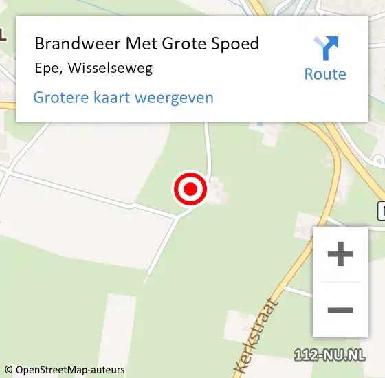 Locatie op kaart van de 112 melding: Brandweer Met Grote Spoed Naar Epe, Wisselseweg op 5 oktober 2016 15:14