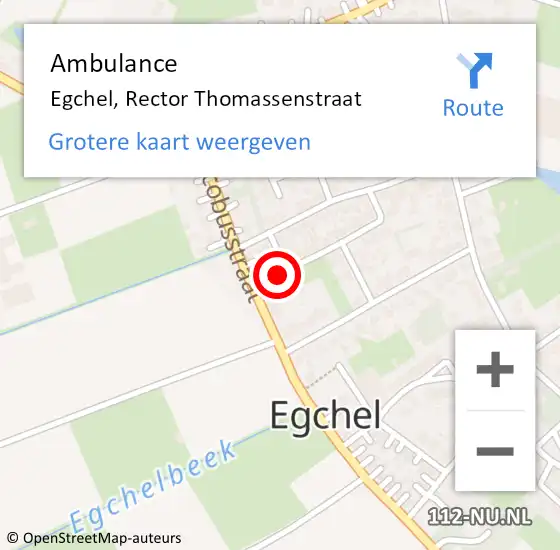 Locatie op kaart van de 112 melding: Ambulance Egchel, Rector Thomassenstraat op 5 oktober 2016 15:59