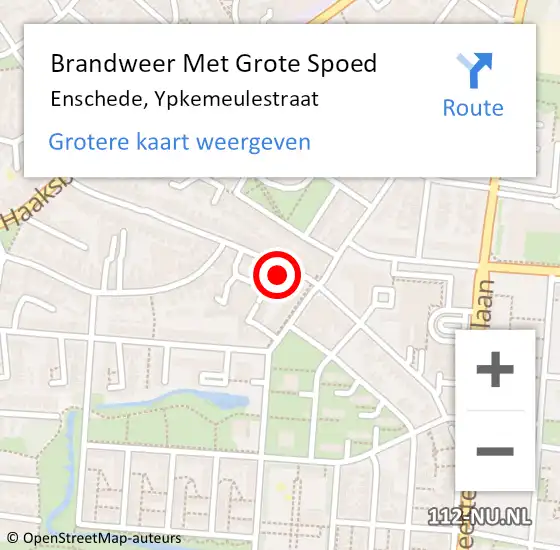 Locatie op kaart van de 112 melding: Brandweer Met Grote Spoed Naar Enschede, Ypkemeulestraat op 5 oktober 2016 17:47