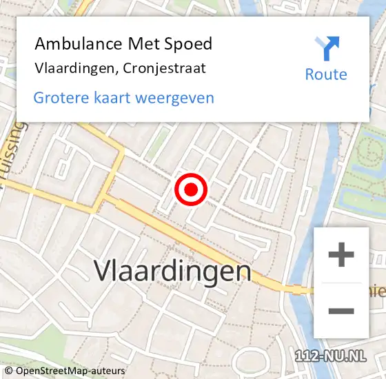 Locatie op kaart van de 112 melding: Ambulance Met Spoed Naar Vlaardingen, Cronjestraat op 5 oktober 2016 18:33