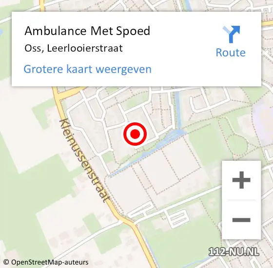 Locatie op kaart van de 112 melding: Ambulance Met Spoed Naar Oss, Leerlooierstraat op 5 oktober 2016 18:57