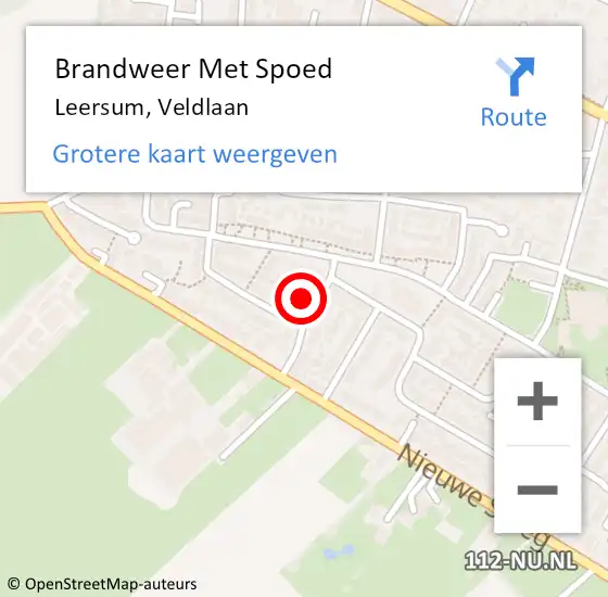 Locatie op kaart van de 112 melding: Brandweer Met Spoed Naar Leersum, Veldlaan op 5 oktober 2016 20:35