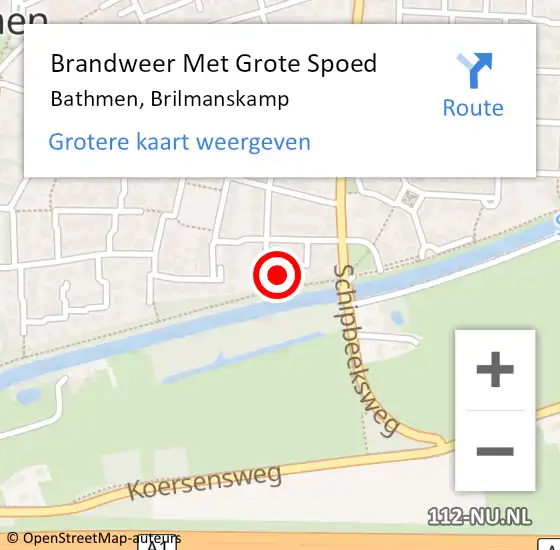 Locatie op kaart van de 112 melding: Brandweer Met Grote Spoed Naar Bathmen, Brilmanskamp op 29 december 2013 17:22