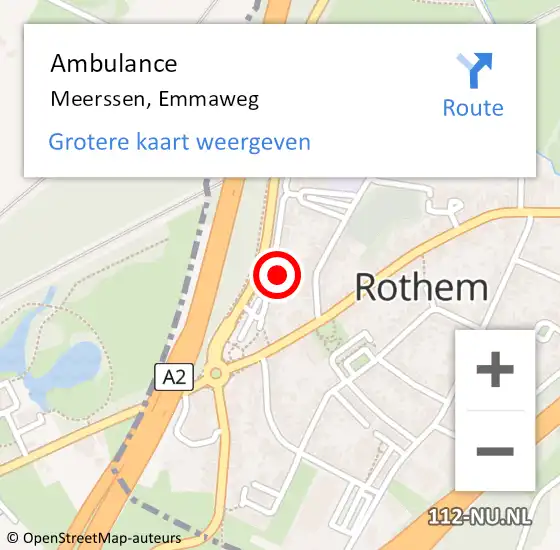 Locatie op kaart van de 112 melding: Ambulance Meerssen, Emmaweg op 29 december 2013 17:32