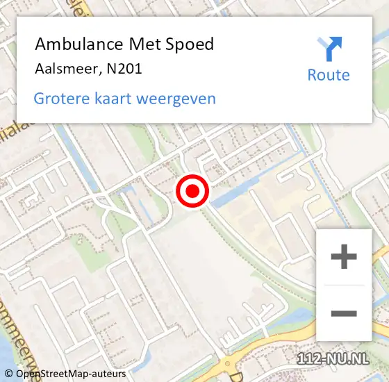 Locatie op kaart van de 112 melding: Ambulance Met Spoed Naar Aalsmeer, N201 op 6 oktober 2016 05:31