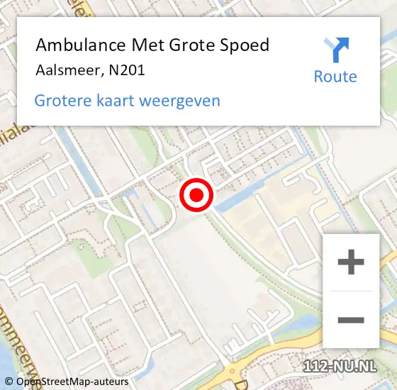 Locatie op kaart van de 112 melding: Ambulance Met Grote Spoed Naar Aalsmeer, N201 op 6 oktober 2016 05:33