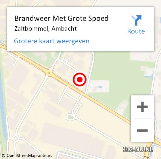 Locatie op kaart van de 112 melding: Brandweer Met Grote Spoed Naar Zaltbommel, Ambacht op 6 oktober 2016 08:45