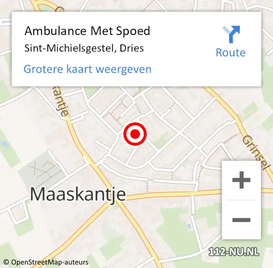 Locatie op kaart van de 112 melding: Ambulance Met Spoed Naar Sint-Michielsgestel, Dries op 6 oktober 2016 09:48