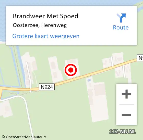 Locatie op kaart van de 112 melding: Brandweer Met Spoed Naar Oosterzee, Herenweg op 6 oktober 2016 10:12