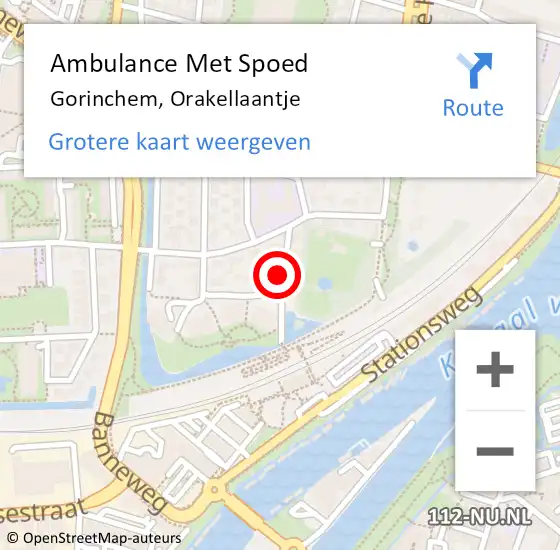 Locatie op kaart van de 112 melding: Ambulance Met Spoed Naar Gorinchem, Orakellaantje op 6 oktober 2016 11:35