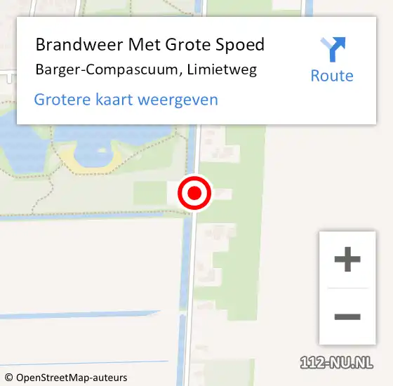 Locatie op kaart van de 112 melding: Brandweer Met Grote Spoed Naar Barger-Compascuum, Limietweg op 29 december 2013 18:57