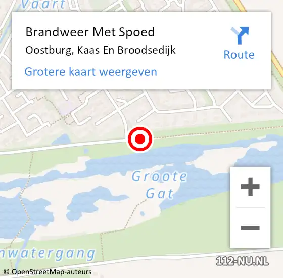 Locatie op kaart van de 112 melding: Brandweer Met Spoed Naar Oostburg, Kaas En Broodsedijk op 6 oktober 2016 16:12