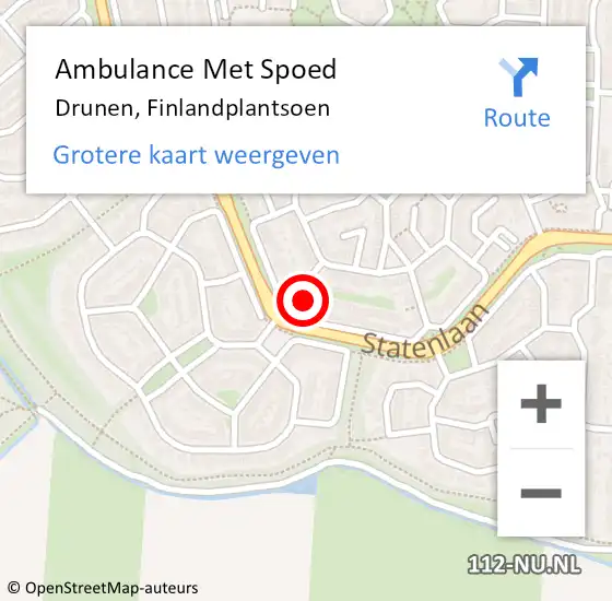 Locatie op kaart van de 112 melding: Ambulance Met Spoed Naar Drunen, Finlandplantsoen op 6 oktober 2016 17:19