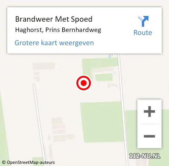 Locatie op kaart van de 112 melding: Brandweer Met Spoed Naar Haghorst, Prins Bernhardweg op 6 oktober 2016 17:49