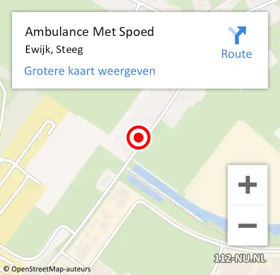 Locatie op kaart van de 112 melding: Ambulance Met Spoed Naar Ewijk, Steeg op 6 oktober 2016 18:05