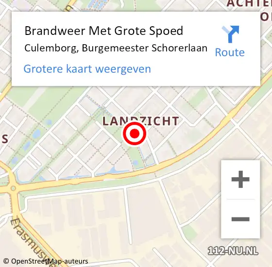 Locatie op kaart van de 112 melding: Brandweer Met Grote Spoed Naar Culemborg, Burgemeester Schorerlaan op 6 oktober 2016 18:54